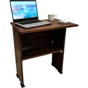 Savya Home Engineered Wood Brown Study Table with 1 Shelves