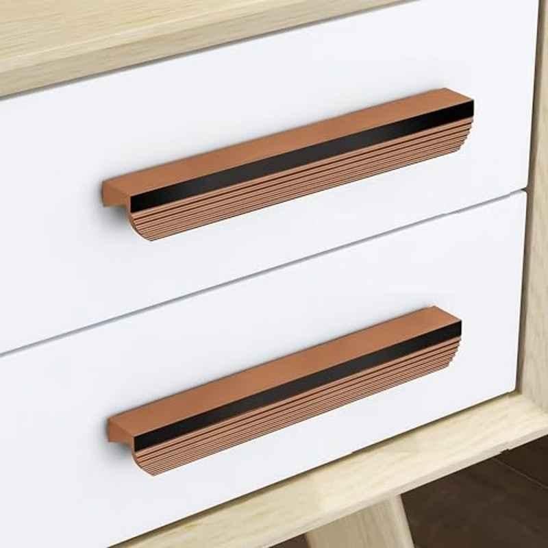 Plantex 160mm Aluminium Rose Gold PVD Finish Pull Cabinet Handle for Home & Office, APS-DTC-5200-RG-160MM-PK-2 (Pack of 2)
