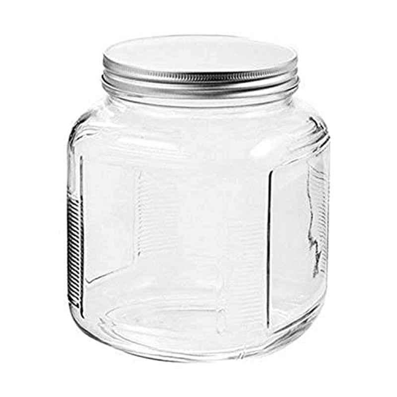 Anchor Hocking 1.8L Glass Clear Cracker Jar with Brushed Metal Lid