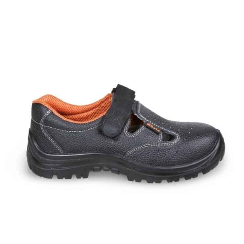 Beta Basic 7247BK Leather Steel Toe Black Safety Shoes, 072471236, Size: 3.5