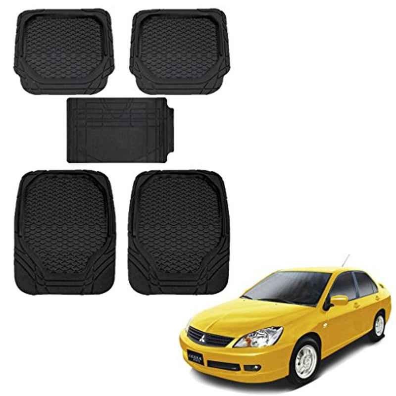 Kozdiko 8855TW 5 Pcs Rubber Black Rubber Car Mat Set for Mitsubishi Cedia