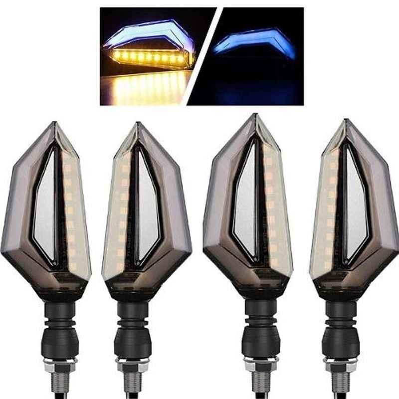 JBRIDERZ 4 Pcs D Type Style White Blue LED Indicator Set for Suzuki Sling Shot Plus