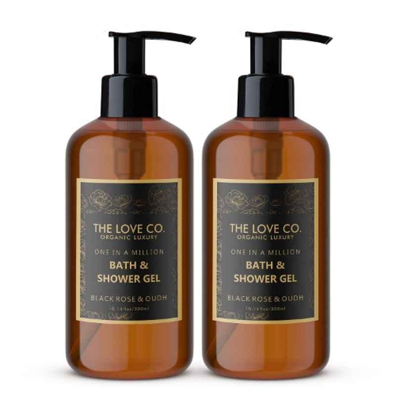 The Love Co. 2174 300ml Black Rose & Oudh Foaming Body Wash (Pack of 2)