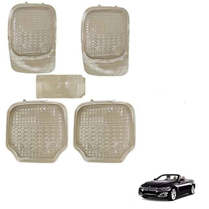Kozdiko 5 Pcs 4G Beige Rubber & PVC Heavy Car Foot Mat Set for BMW 4 Series, koz_81119