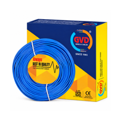 GVD 0.75 Sqmm Blue PVC Insulated Single Core Flame Retardant Copper Clad Aluminium Industrial Wire, Length: 90 m