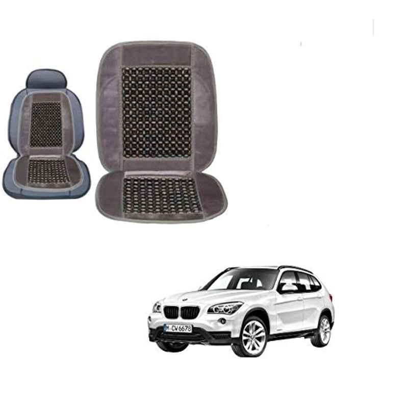 Kozdiko Wooden Bead Seat with Grey Velvet Border for BMW X1