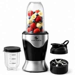 Electrofox ActiveBlend 750W ABS Silver & Black Juicer Mixer Grinder with 2 Jars & 4 Years Warranty