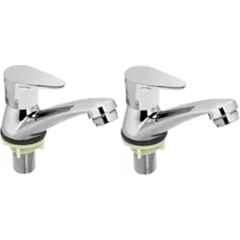 Senkiddpro Zinc Chrome Finish Pillar Tap (Pack of 2)