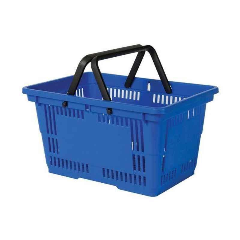 Bigapple 28L Plastic Blue Shopping Basket without Wheels, SB-28-BLUE