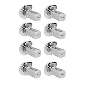 Aquieen 1/2 inch Brass Chrome Square Angle Valve with Wall Flange (Pack of 8)