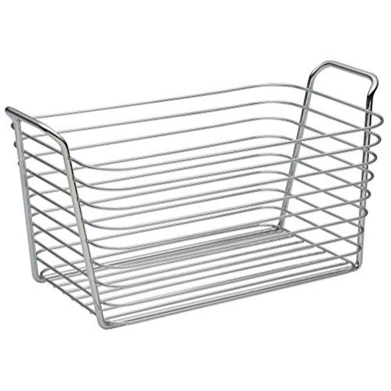 iDesign Classico 160953 Stainless Steel Silver Kitchen Basket, Size: Medium