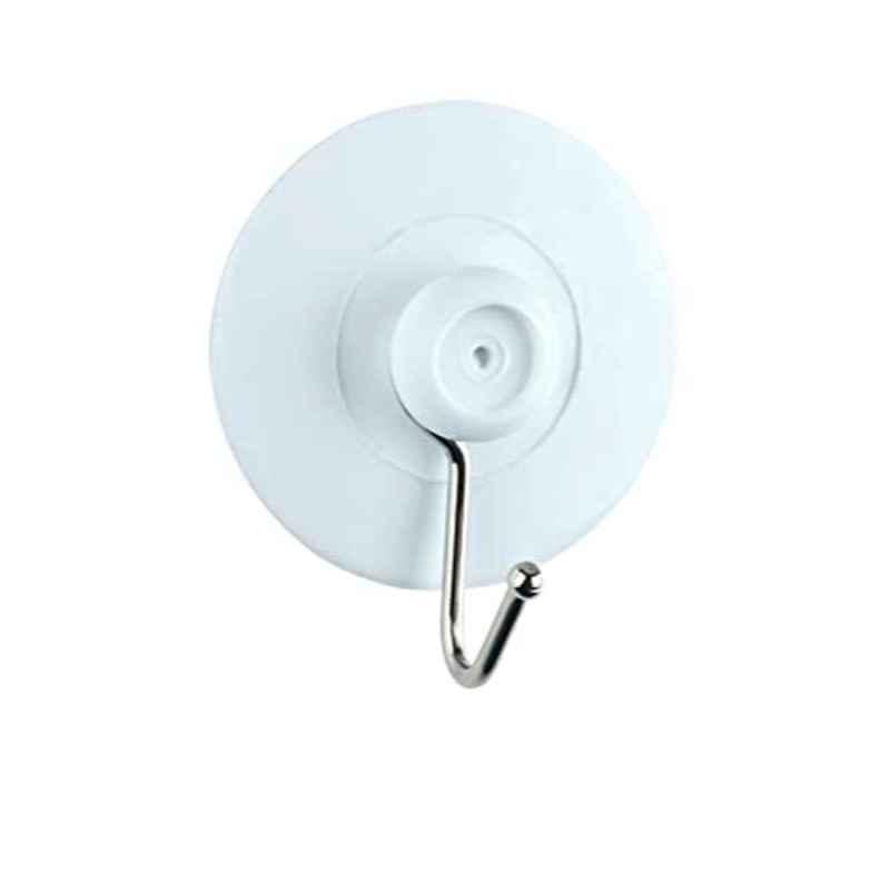 Wenko 4Pcs Plastic & Nickel White Suction Hook Set, 4419010100