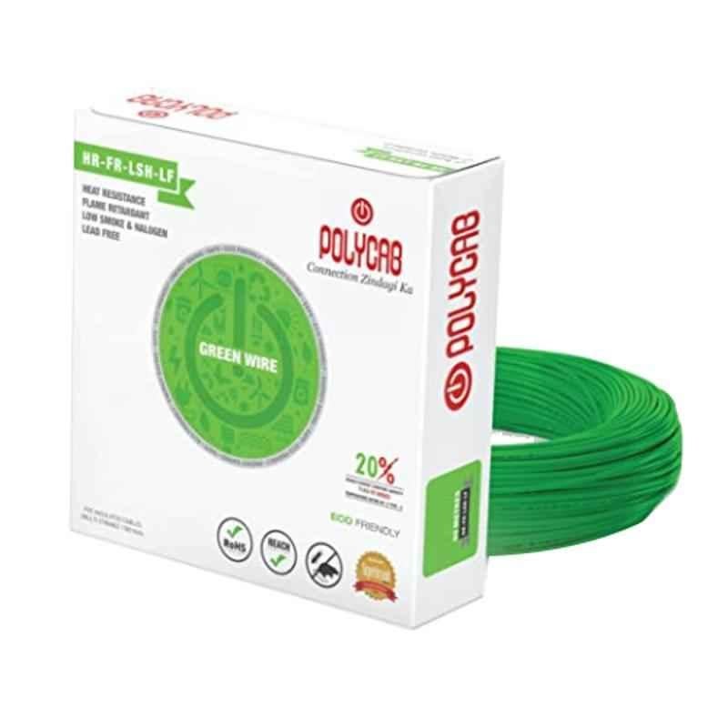 Polycab Green 2.5 Sqmm Green Single Core Multi Strand Heavy Duty FR PVC Housing Wire, Length: 90 m