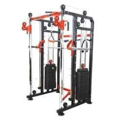 GYM24 Equipment Metal Black & Red Multi Functional Trainer Smith Machine