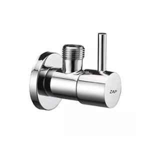 ZAP Turbo Brass Silver Chrome Finish Quarter Turn Angle Valve with Wall Flange by Moglix