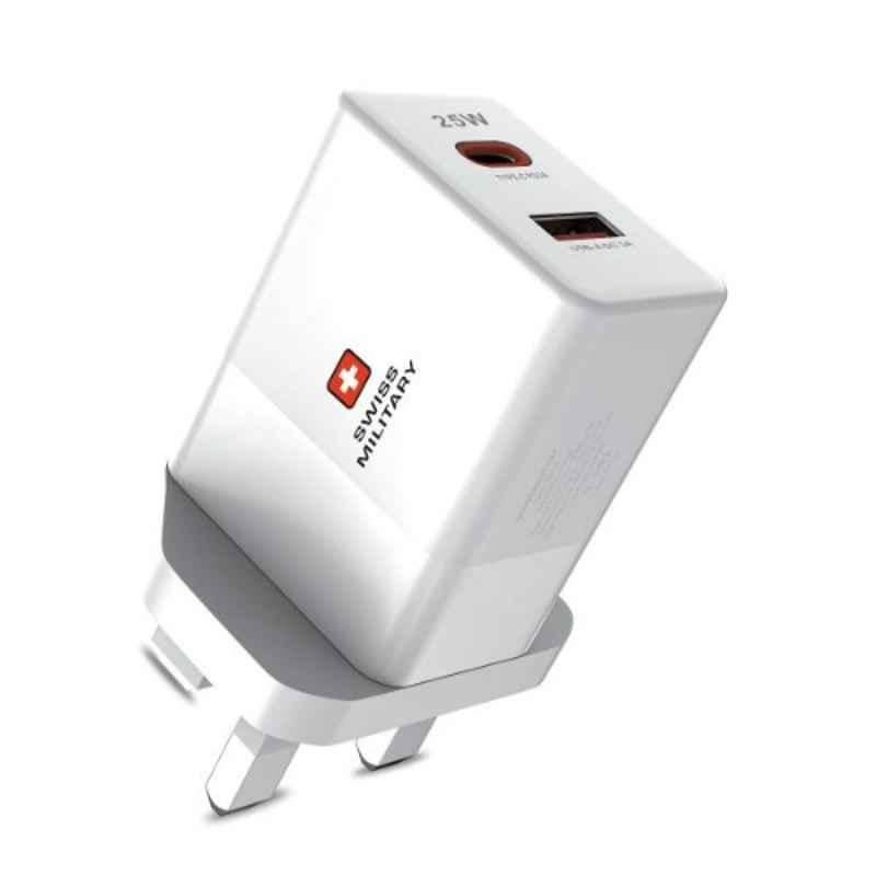 Swiss Military 25W White Power Station AC-Charger, SM-AC-PH25W-WHI