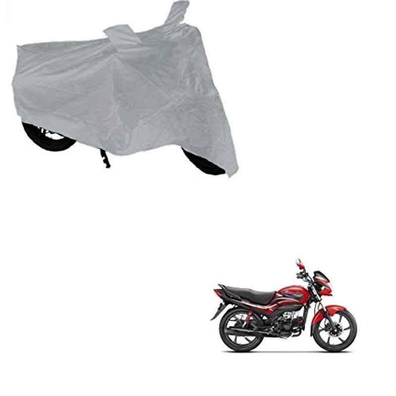Kozdiko Silver Bike Body Cover with Mirror Pockets for Hero Passion Pro, kozd_14424
