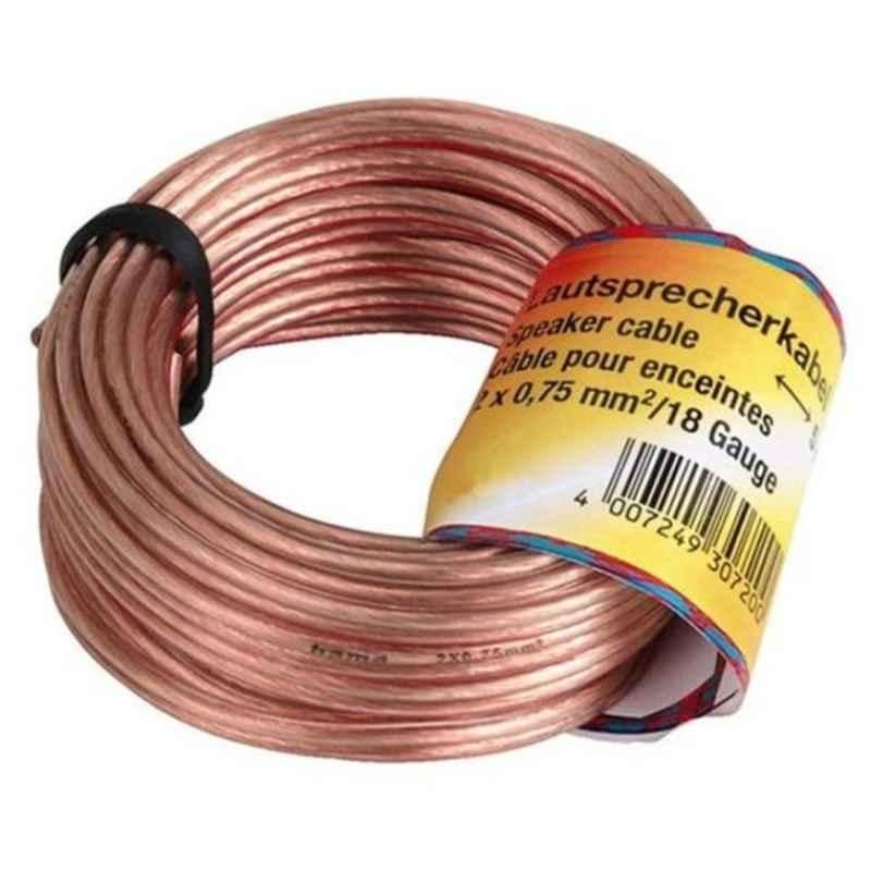 Hama 2x1.5mm 10m Transparent Loudspeaker Cable, HA30725