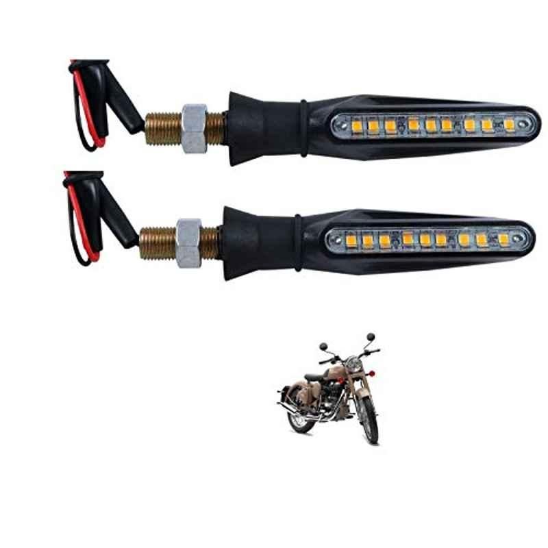 Kozdiko 4 Pcs Plastic Front & Rear Side Sleek Yellow Bike Indicator Set for Royal Enfield Classic Desert Storme