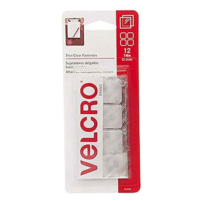 Velcro 91330 7/8 inch Clear Sticky Back Squares Fastener
