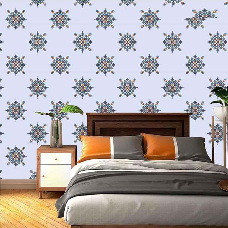Asian Paints EzyCR8 300x45cm Paper Light Purple Seamless Floral Self Adhesive Wall Sticker, HPCA25841