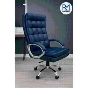RM HOME Sera Premium Leather High Back Blue Executive Chair