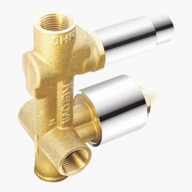 Kerovit 35mm Golden Chrome Finish Single Lever 2 Inlet Concealed Bath & Shower Mixer Body (35mm), KB1511012