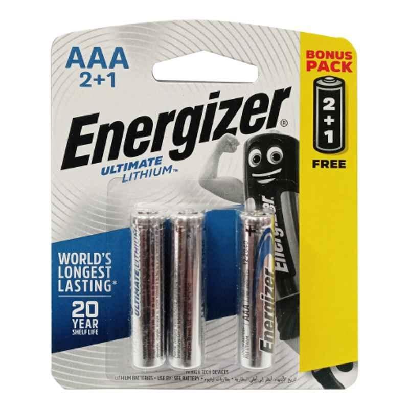 Energizer Ultimate 1.5V AAA Lithium Battery, L92BP2+1 (Pack of 3)