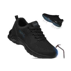VACPAC Bold Mesh Steel Toe Black Sports Safety Shoes for Daily Use, Size: 10