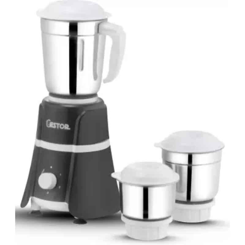 Gestor DLX 700W ABS Black & White Full Copper Motor Heavy Duty Mixer Grinder with 3 Jars,
