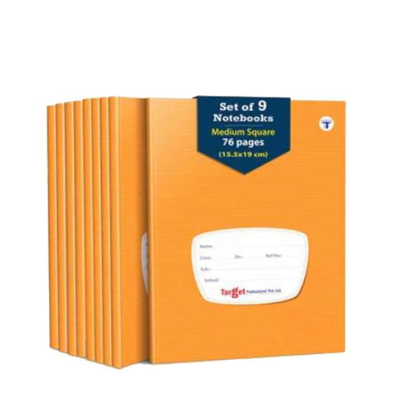 Target Publications Regular 76 Pages Brown Medium Square Maths Notebook (Pack of 9)