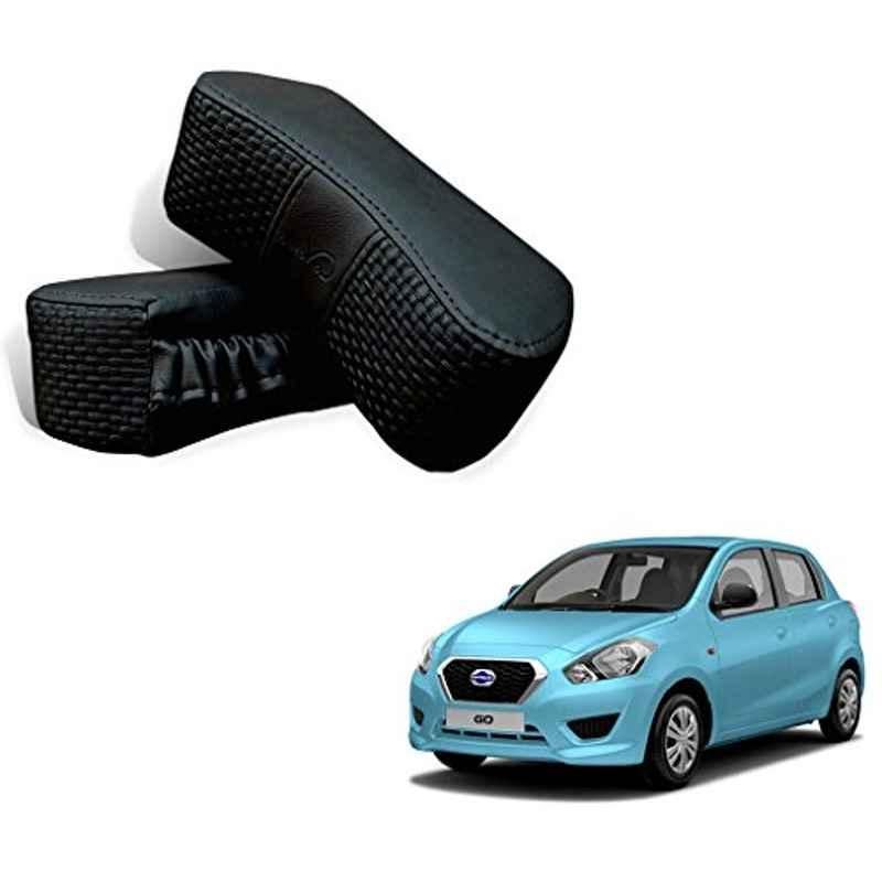 Kozdiko 2 Pcs Memory Foam Black Car Vastra Neck Rest Cushion Set for Datsun Go, koz_5239