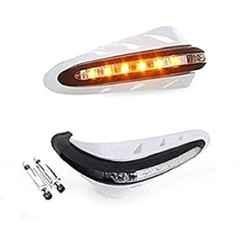Meenu Arts Motorcycle Handguards with Led Light for 7/8 inch Grips - 300 * 140 * 110Mm (White) for Bajaj Pulsar 150