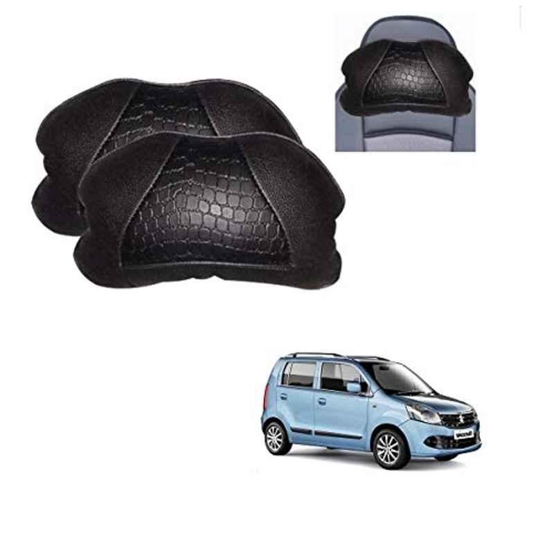 Kozdiko 2 Pcs Black Neck Rest Cushion Pillow Set for Maruti Suzuki Old WagonR (2000-2010)