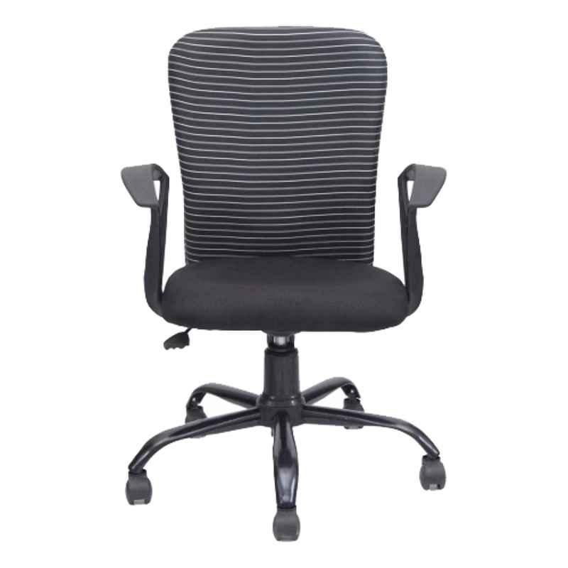 Mango Blossom Auckland Medium Back Fabric Black Office Chair
