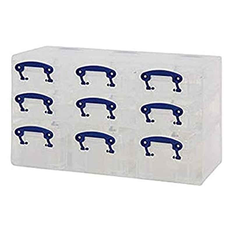Really Useful Plastic Clear Organizer Box (Pack of 9)