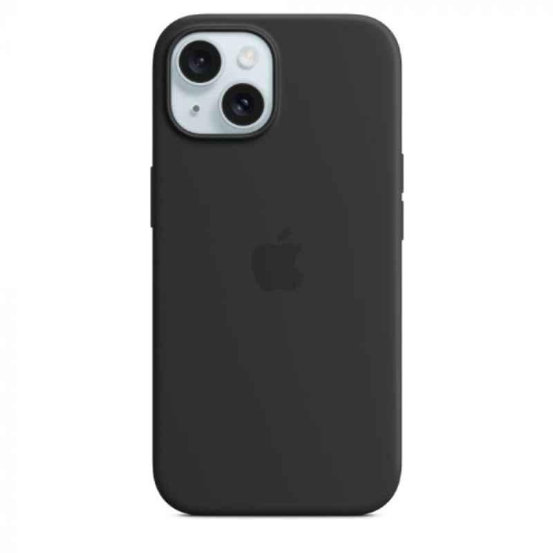 Apple iPhone 15 Silicone Black Back Case with MagSafe, MT0J3ZM/A