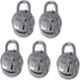 Onmax 63mm Steel Round Silver Finish Padlock with 3 Pcs Keys for Door, Gate & Shutter (Pack of 5)