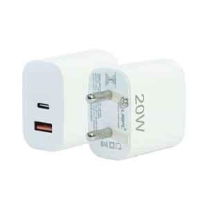 LRIPL LRIPL260 20W Dual Ports USB A & Type C White Charger Adapter, FSPSYCHRPS031007
