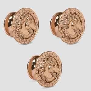 Plantex Horse Face Knobs for Drawer | Kitchen Cabinet Knobs | Pulls Handles for Wardrobe Kitchen (Pack of 3) Pcs Rose Gold