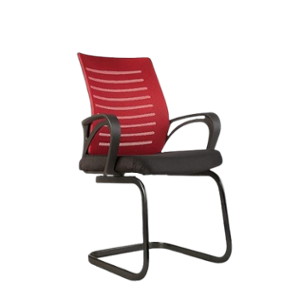 CELLBELL Desire C104 Mesh Metal Base Red Visitor Chair for Office