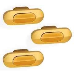 Plantex Knobs for Drawer/Drawer Knobs/Oval Knob for Cabinets/Drawer Handle/Pull-Push Knob for Kitchen/Bedroom Drawers (Pack of 3) SH-432, Gold & Gold Matte
