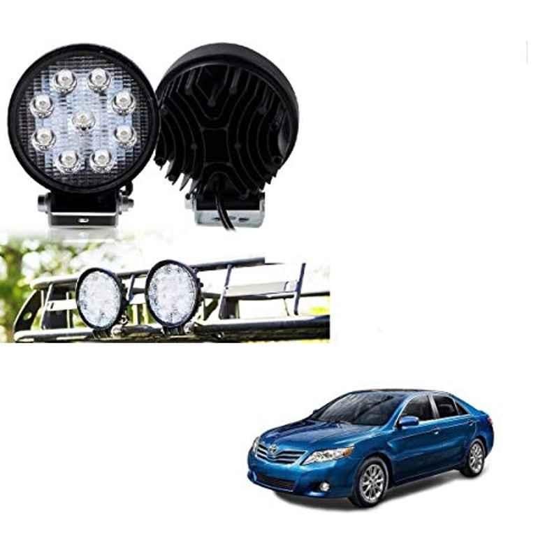 Kozdiko 2 Pcs 27W 4 inch 9 LED Waterproof Round White Fog Light Set with Mounting Brackets for Toyota Camry, kozd_19766