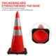 Ladwa 750mm Superior Reflective Strips Collar Road Traffic Cone with 6m Chain & 6 Hooks, LSI-BC-P6 (Pack of 6)