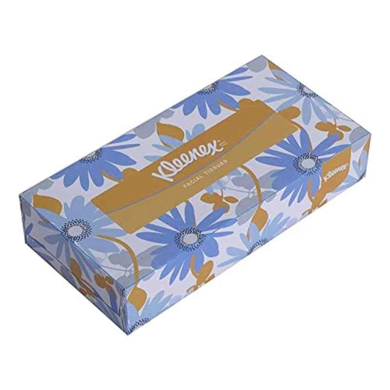 Kleenex Facial Tissue Box 60036 - 2 ply Flat Box Facial Tissue - 4 Tissue Boxes x 100 Face Tissues - Sheet Size 21x21 cm (400 facial tissue)