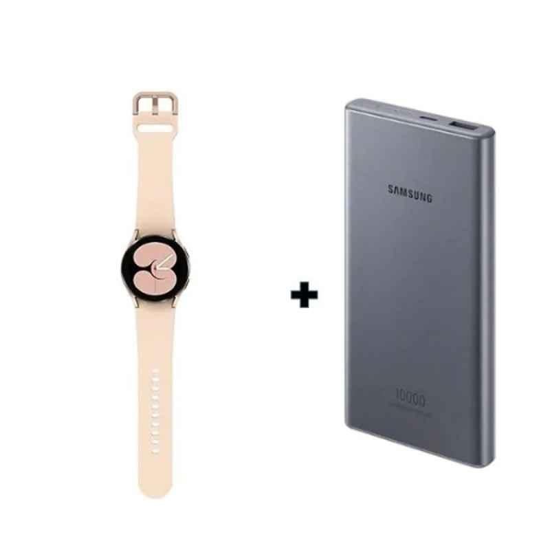 Samsung Galaxy 4 40mm 1.5GB/16GB Pink Gold Fitness Tracker Smart Watch with 10000mAh Power Bank Set, SM-R860