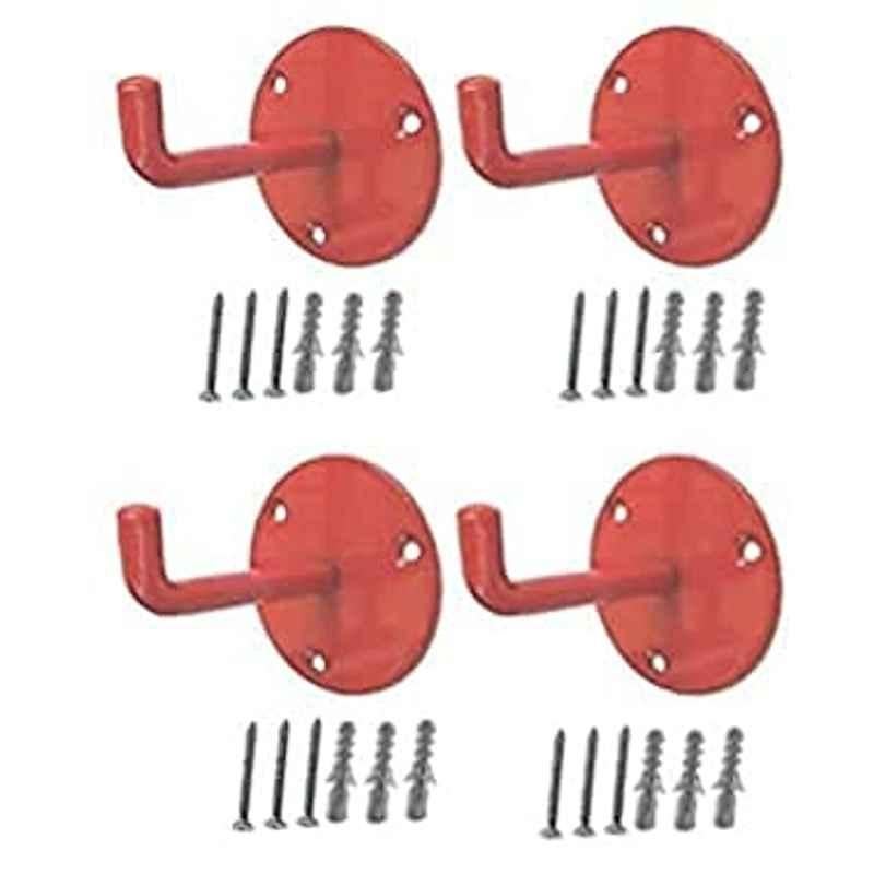 Abbasali Red Fire Extinguisher Bracket Wall Hanging Clip (Pack of 4)