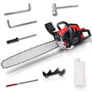 Tomahawk 18 inch 58cc 2 Stroke Petrol Engine Chain Saw Machine for Wood Cutting & Pruning, GCS-4618