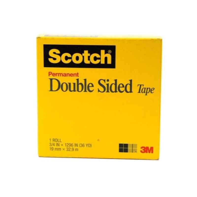 Scotch 19mm 32.9m Yellow Double Sided Large Core Tape, 33469