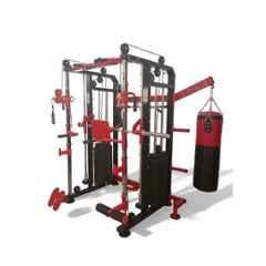 GYM24 Equipment Boxer 80kg Capacity Alloy Steel Black & Red Multi Functional Trainer Smith Machine & Punching Bag with ISI Mark
